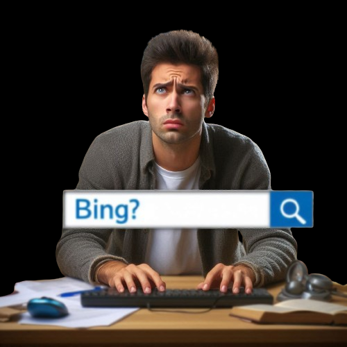 a man using Bing